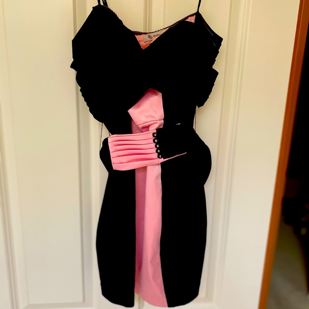 Worn once, size 2 BCBG black & pink